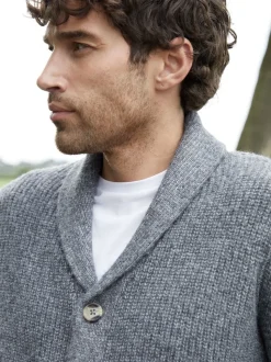 Gris - Cardigan Threadbare à col châle