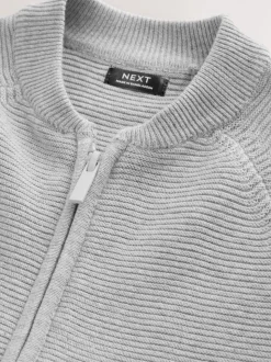 Gris - Cardigan zippé (3mths-7yrs)