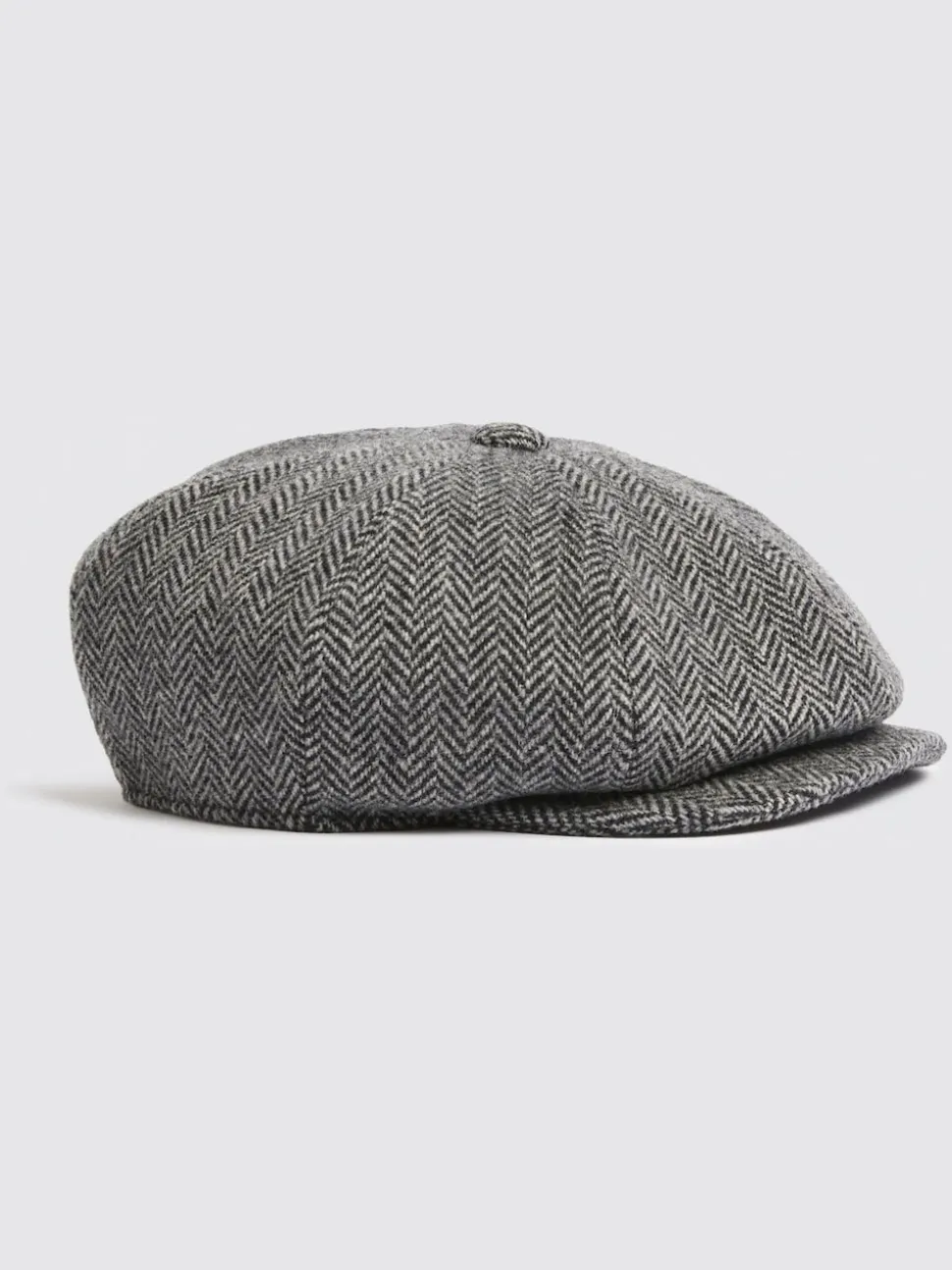 Gris - Casquette MOSS Harris en tweed à chevrons Baker Boy