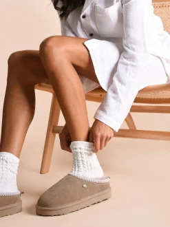 Gris - Chaussons Just Sheepskin Ladies Erin en peau de mouton