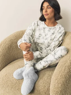 Gris - Chaussons style boots en fausse fourrure