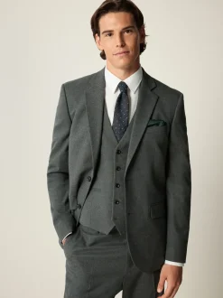 Gris - Coupe ajustée Flannel Costume Veste