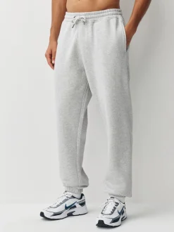 Gris - Coupe ample - Pantalon de Joggings en coupe ajustée à dos brosse