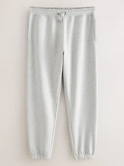 Gris - Coupe ample - Pantalon de Joggings en coupe ajustée à dos brosse