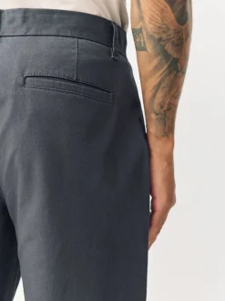 Gris - Coupe ample - Pantalon chino stretch