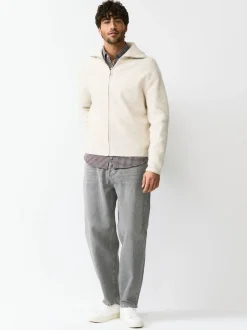 Gris - Coupe ballon - délavé vintage Denim Jeans