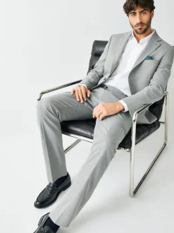 Gris - Coupe sur mesure - Veste de costume texturée