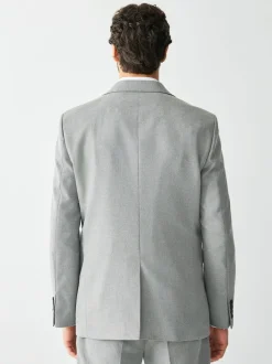 Gris - Coupe sur mesure - Veste de costume texturée