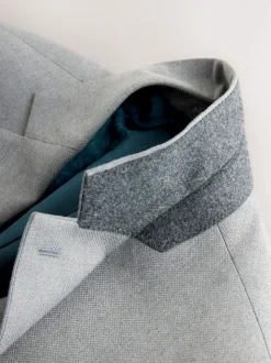 Gris - Coupe sur mesure - Veste de costume texturée