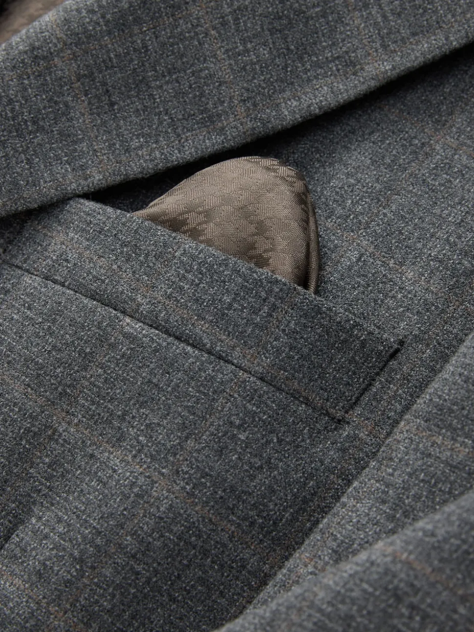 Gris - Coupe sur mesure Check Flannel Suit Veste