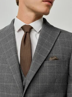 Gris - Coupe sur mesure Check Flannel Suit Veste