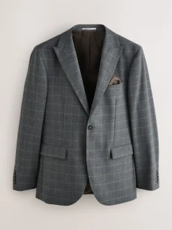 Gris - Coupe sur mesure Check Flannel Suit Veste
