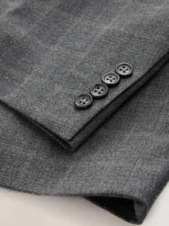 Gris - Coupe sur mesure Check Flannel Suit Veste