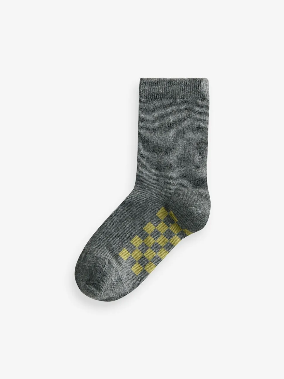Gris à damier - Paquet de chaussettes en coton riche 7