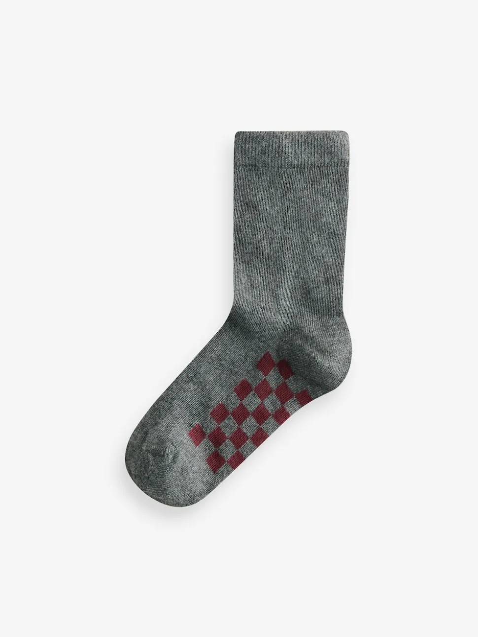 Gris à damier - Paquet de chaussettes en coton riche 7