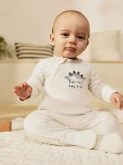Gris - Dors-bien bébé 100% coton zippés en deux sens 3 Lot (0-2ans)