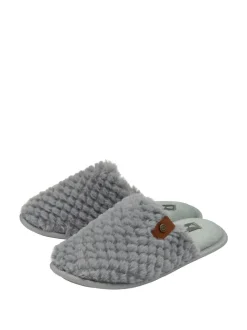 Gris - Dunlop Chaussons mules gaufrés à bout fermé pour dames
