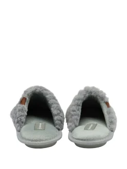 Gris - Dunlop Chaussons mules gaufrés à bout fermé pour dames