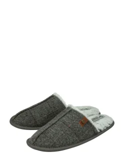 Gris - Dunlop Chaussons mules homme à bout fermé