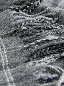 Gris - Ensemble casquette plate et écharpe à Carreaux