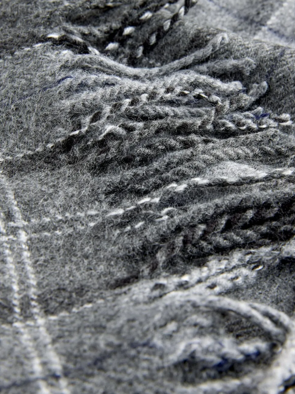 Gris - Ensemble casquette plate et écharpe à Carreaux