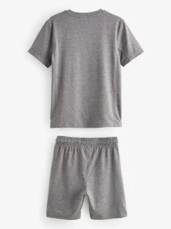 Gris - Ensemble t-shirt et short de sport (3-16 ans)