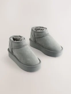 Gris - Flatform Mini Bottes Pull-On en daim doublées chaudes et déperlantes