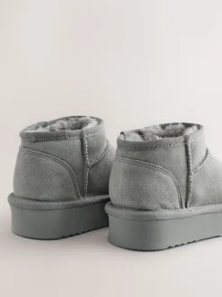 Gris - Flatform Mini Bottes Pull-On en daim doublées chaudes et déperlantes