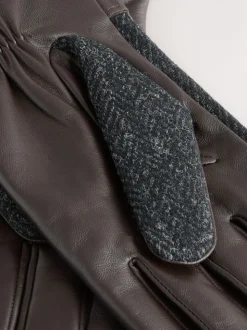Gris - Gants Harris Tweed et Cuir