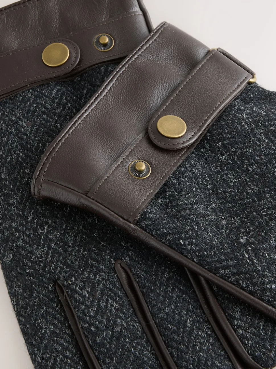 Gris - Gants Harris Tweed et Cuir