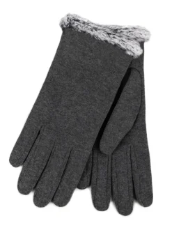 Gris - Gants Totes SmarTouch thermiques avec poignet en fourrure à pointe