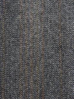 Gris - Gilet de costume coupe ajustée à rayures à chevrons en laine mélangée