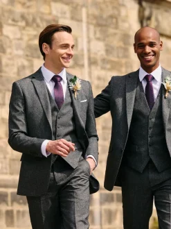 Gris - Gilet de costume texturé Skopes Fox