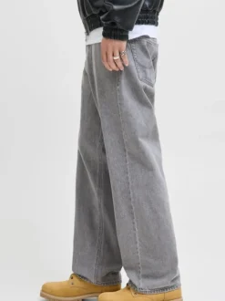 Gris - Jack & Jones Alex Ample Fit Jeans