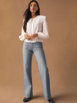 Gris - Jean ample à poches plaquées