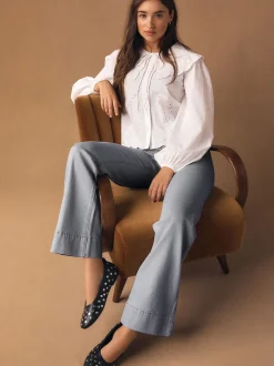 Gris - Jean ample à poches plaquées