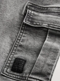 Gris - Jean cargo à taille élastique (3-16ans)