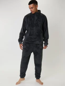 Gris - Joggers Loungeable en sherpa