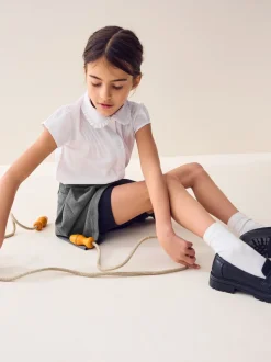 Gris - Jupe d’école plissée extensible en jersey (3-17ans)