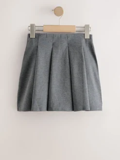 Gris - Jupe d’école plissée extensible en jersey (3-17ans)