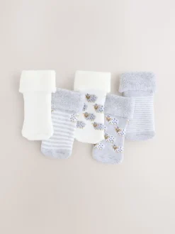Gris - Lot de 5 chaussettes pour bébé (0mois-2ans)