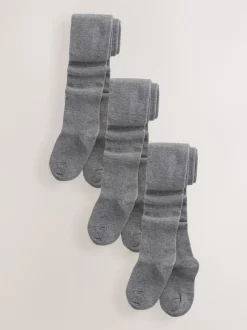 Gris - Lot de 3 collants School riches en coton