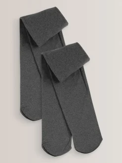 Gris - Lot de 2 collants School 80 deniers