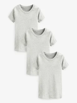 Gris - Lot de 3 débardeurs à manches courtes 100 % coton (1.5-16ans)