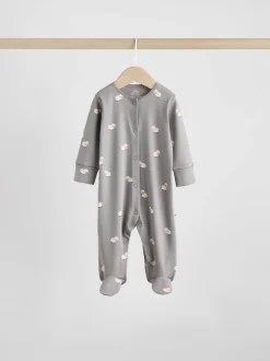 Gris - Lot de 3 dors-bien à boutons-pression bébé