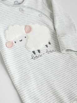 Gris - Lot de 3 dors-bien à boutons-pression bébé