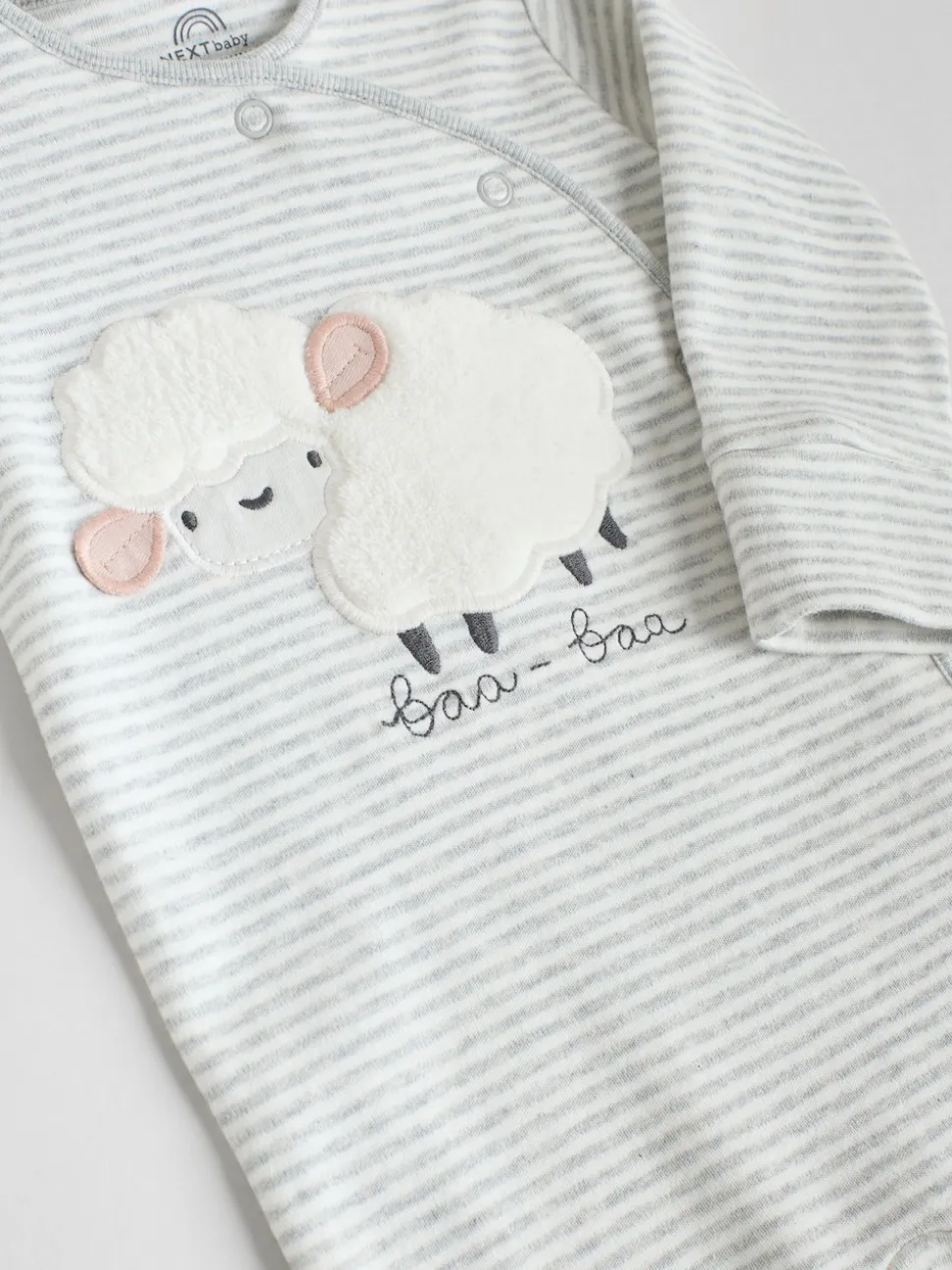 Gris - Lot de 3 dors-bien à boutons-pression bébé