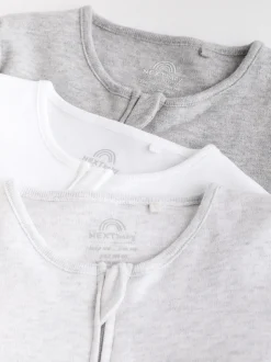 Gris - Lot de 3 dors-bien bébé Essential zippées 100 % coton (0-3ans)