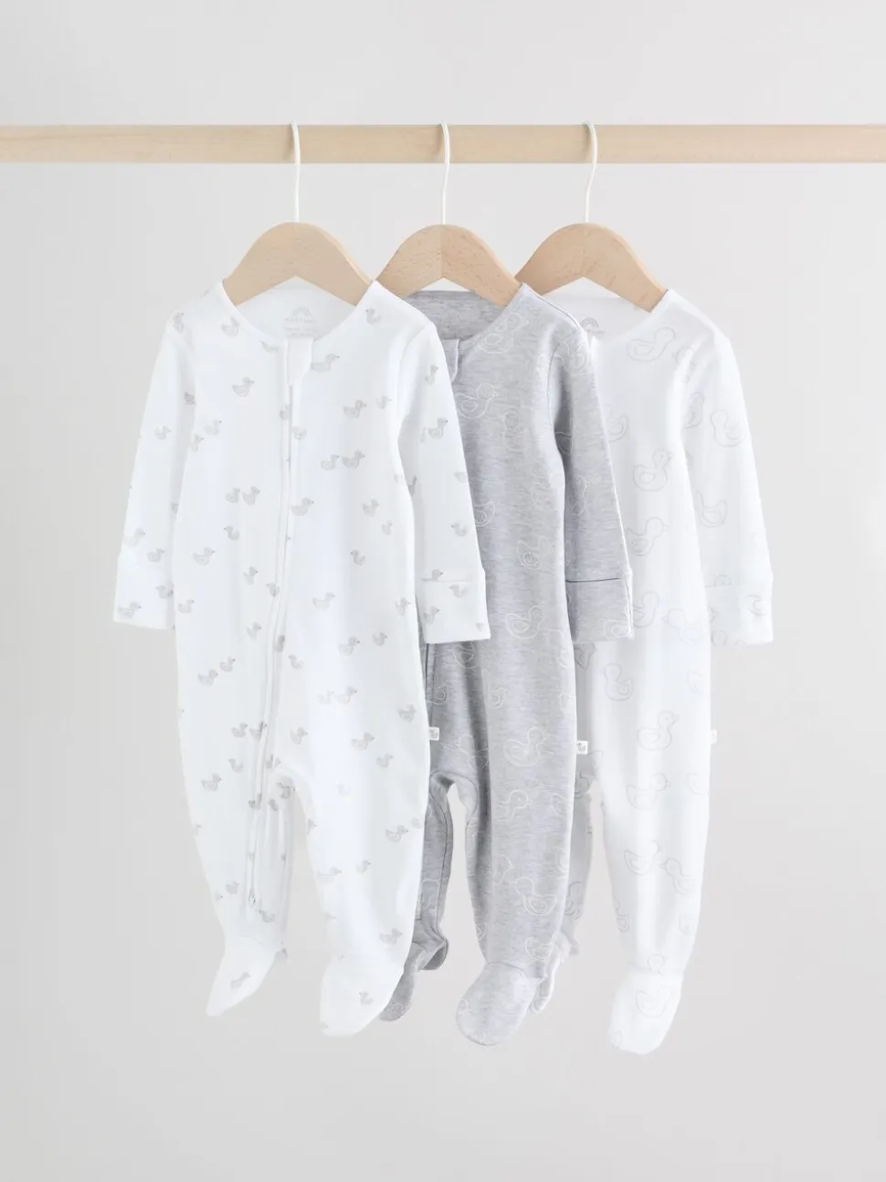 Gris - Lot de 3 dors-bien bébé zippés (0-2ans)