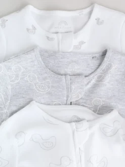 Gris - Lot de 3 dors-bien bébé zippés (0-2ans)